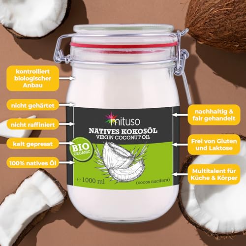Mituso Bio Kokosöl nativ, 1er Pack (1 x 1 l) - 3