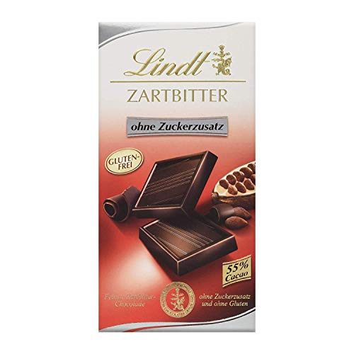 Lindt Zartbitter Schokolade ohne Zuckerzusatz (4 x 100g)