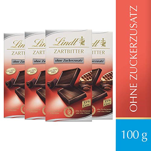 Lindt Zartbitter Schokolade ohne Zuckerzusatz (4 x 100g) - 2